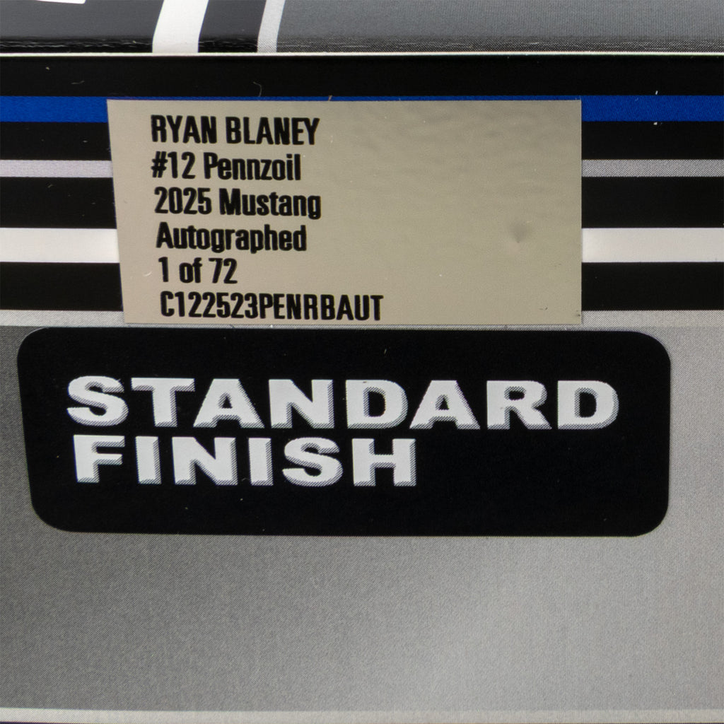 Ryan Blaney Autographed Pennzoil/Menards 1:24 Standard 2025 Diecast Car #12 NASCAR