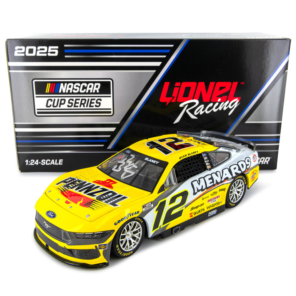 Ryan Blaney Autographed Pennzoil/Menards 1:24 Standard 2025 Diecast Car #12 NASCAR