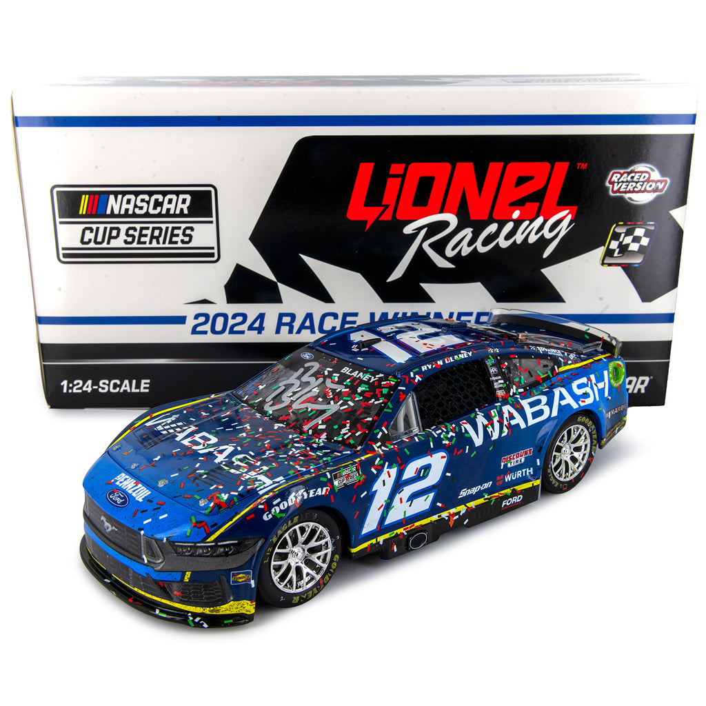 Ryan Blaney Autographed Pocono Race Win 1:24 Standard 2024 Diecast Car Wabash #12 NASCAR