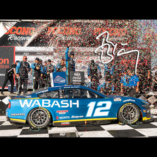 Ryan Blaney Autographed Pocono Race Win 1:24 Standard 2024 Diecast Car Wabash #12 NASCAR