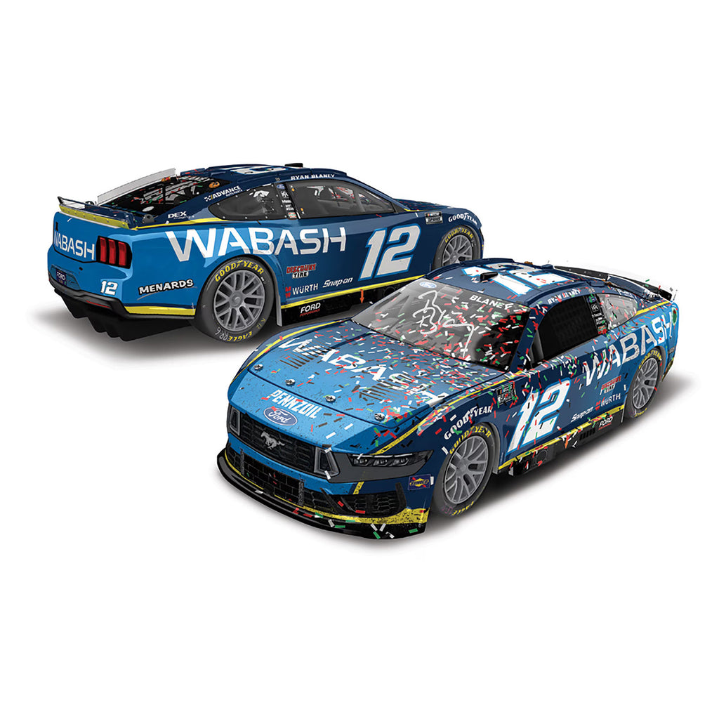 Ryan Blaney Autographed Pocono Race Win 1:24 Standard 2024 Diecast Car Wabash #12 NASCAR