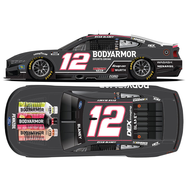 Ryan Blaney ELITE BodyArmor Black 1:24 2025 Diecast Car #12 NASCAR