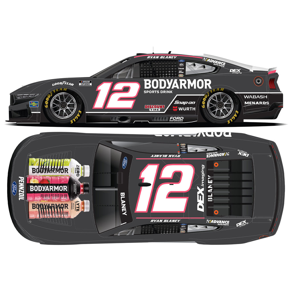Ryan Blaney BodyArmor Black 1:24 Standard 2025 Diecast Car #12 NASCAR