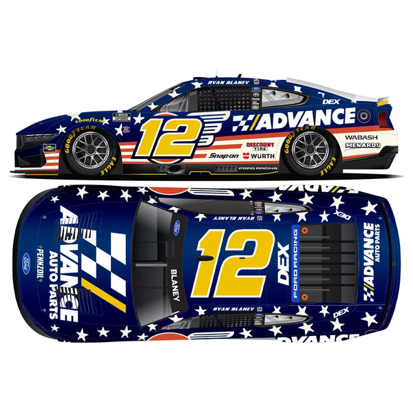 Ryan Blaney Color Chrome Advance Patriotic 1:24 2026 Diecast Car #12 NASCAR