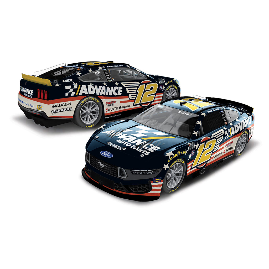 Ryan Blaney Color Chrome Advance Patriotic 1:24 2026 Diecast Car #12 NASCAR