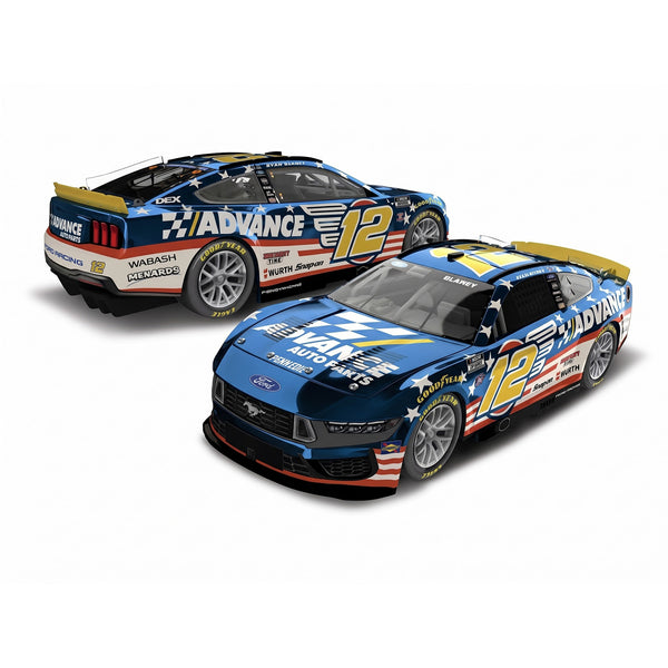 Ryan Blaney Color Chrome Advance Patriotic 1:24 2026 Diecast Car #12 NASCAR