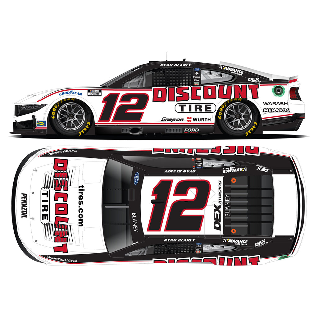 Ryan Blaney Discount Tire 1:24 Standard 2025 Diecast Car #12 NASCAR