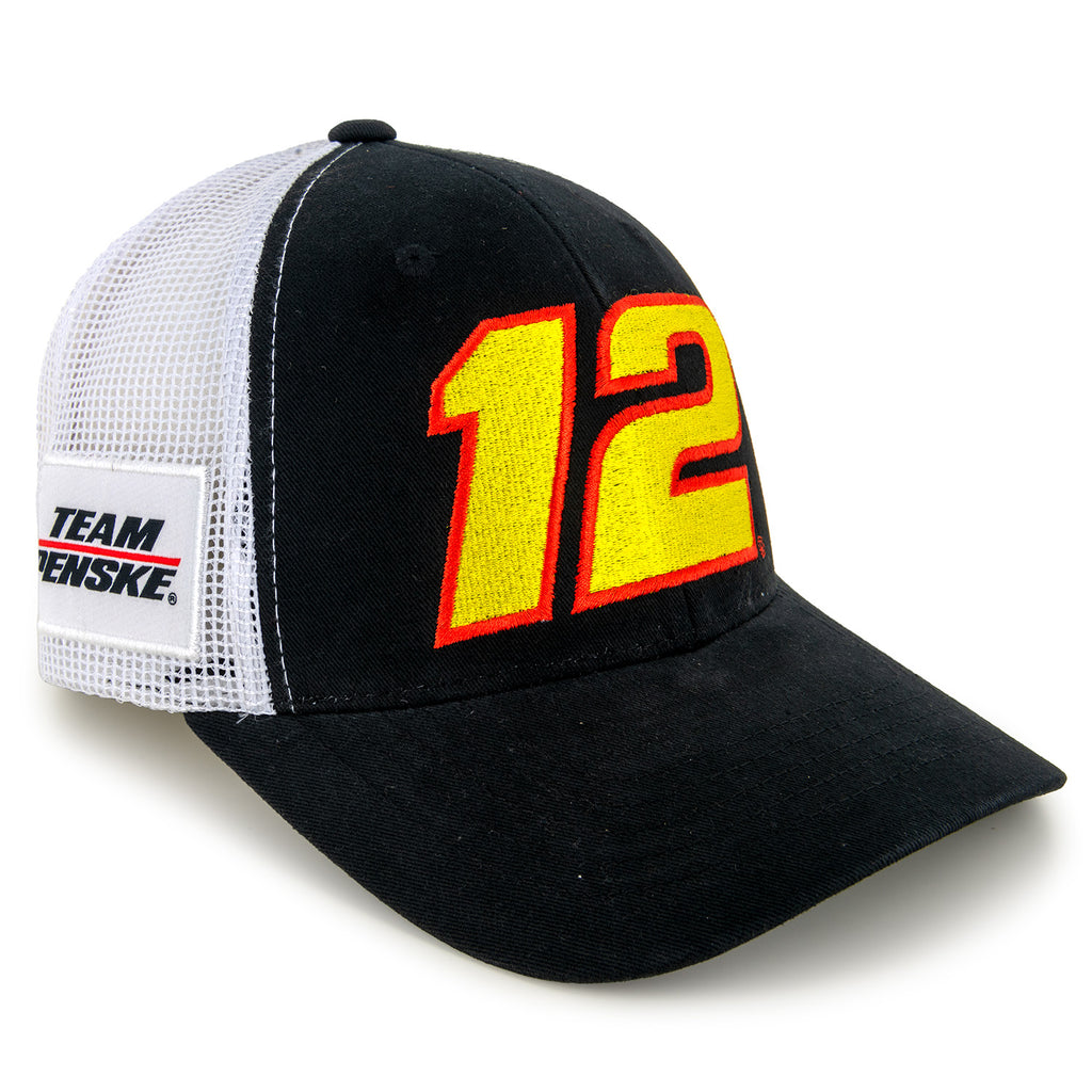 Ryan Blaney 2025 Black #12 Mesh NASCAR Hat Black/White