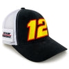 Ryan Blaney 2025 Black #12 Mesh NASCAR Hat Black/White