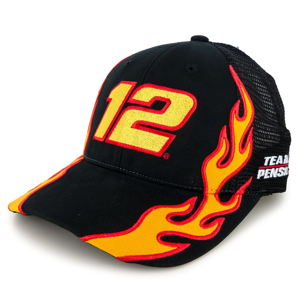 Ryan Blaney 2025 Flame #12 Mesh Hat Black NASCAR