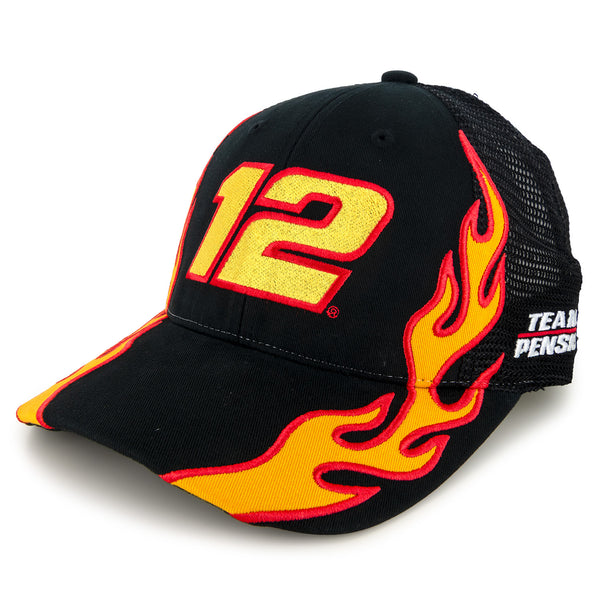 Ryan Blaney 2025 Flame #12 Mesh Hat Black NASCAR