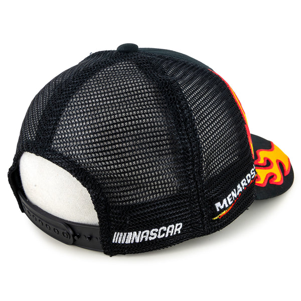 Ryan Blaney 2025 Flame #12 Mesh Hat Black NASCAR