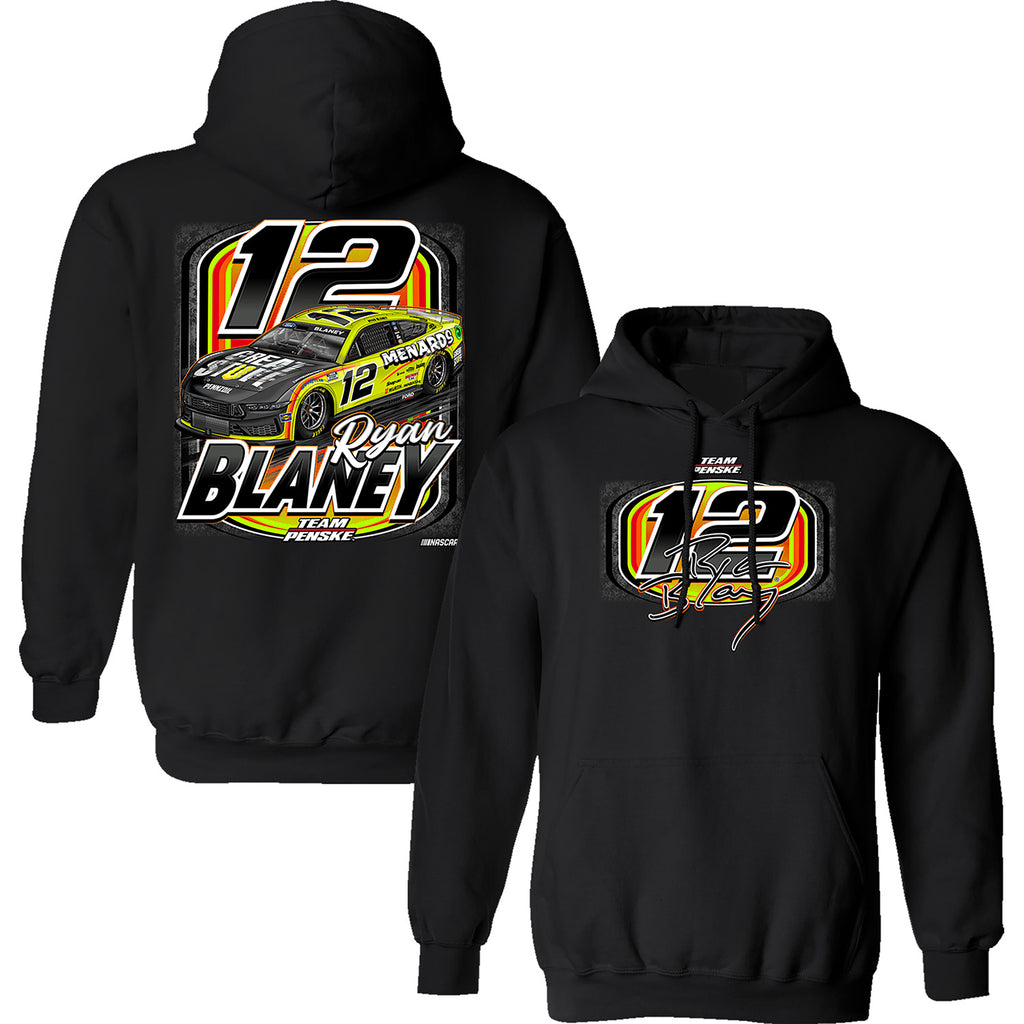 Ryan Blaney 2024 Menards Black 2-Spot Hoodie Outerwear Sweatshirt #12 NASCAR