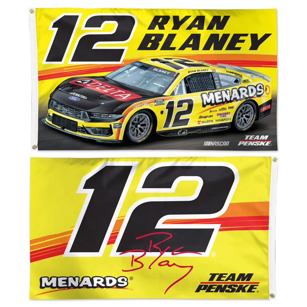 Ryan Blaney 2026 Menards Two-Sided NASCAR 3x5 Flag #12 NASCAR