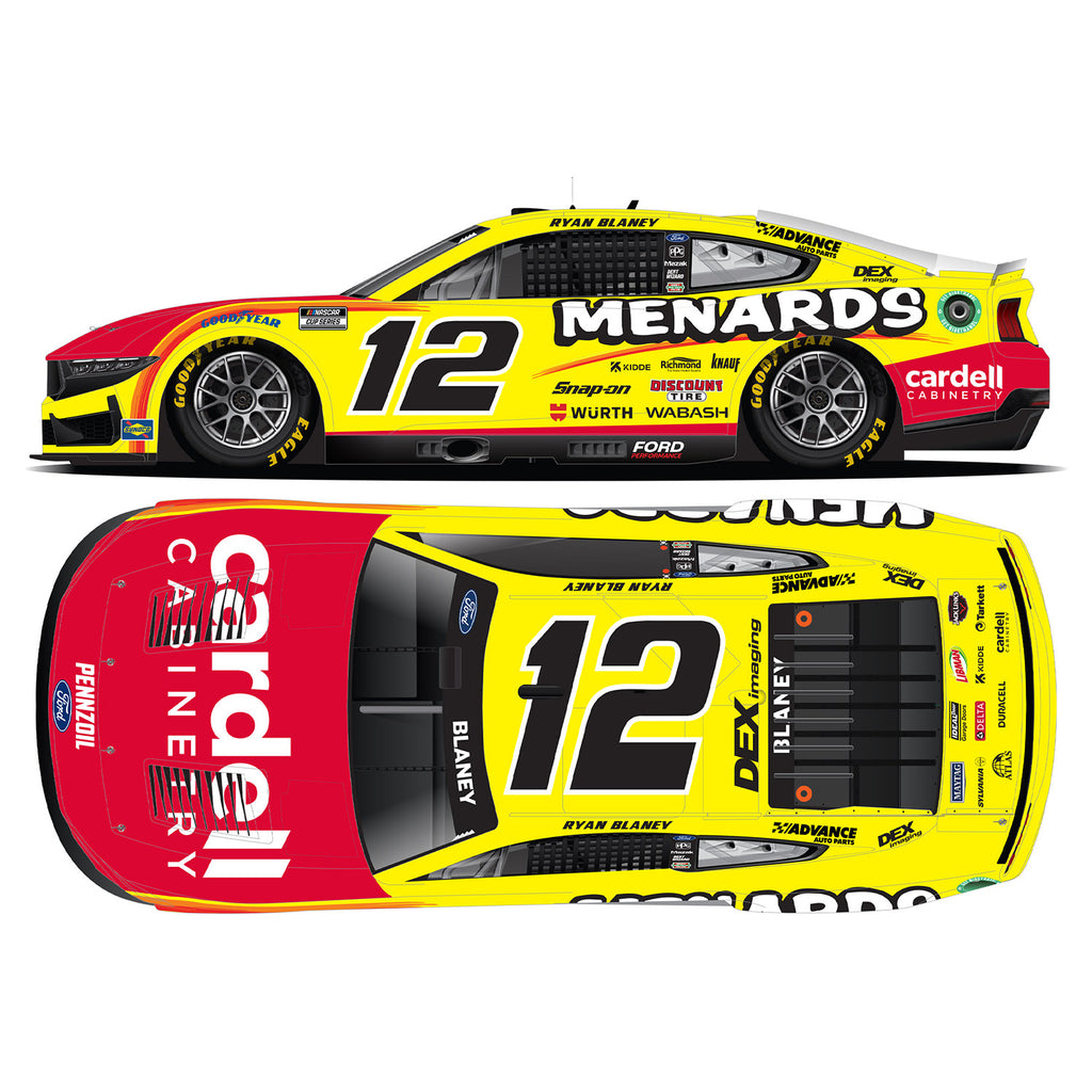 Ryan Blaney ELITE Menards 1:24 2025 Diecast Car #12 NASCAR