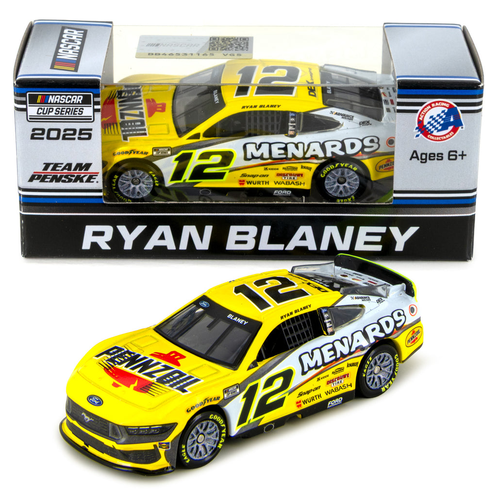 Ryan Blaney Pennzoil/Menards 1:64 Standard 2025 Diecast Car #12 NASCAR