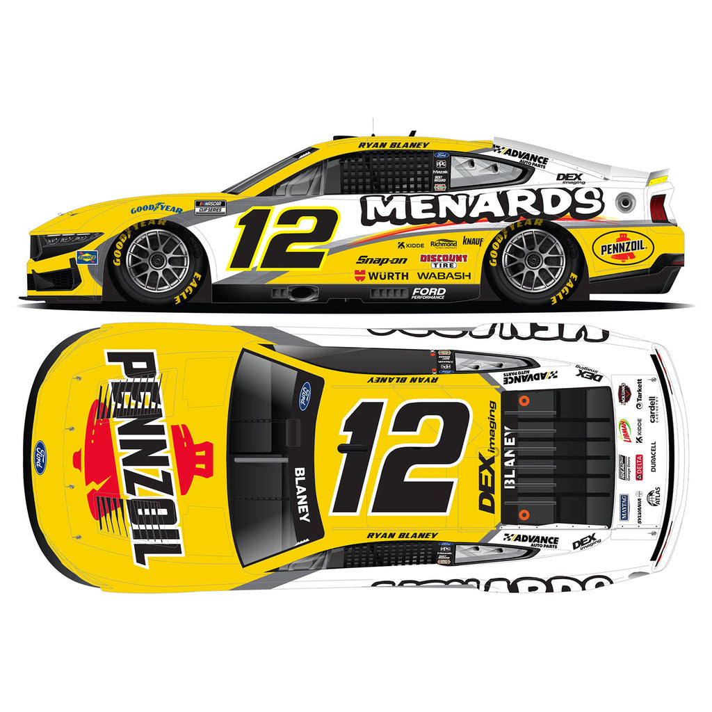Ryan Blaney Pennzoil/Menards 1:64 Standard 2025 Diecast Car #12 NASCAR