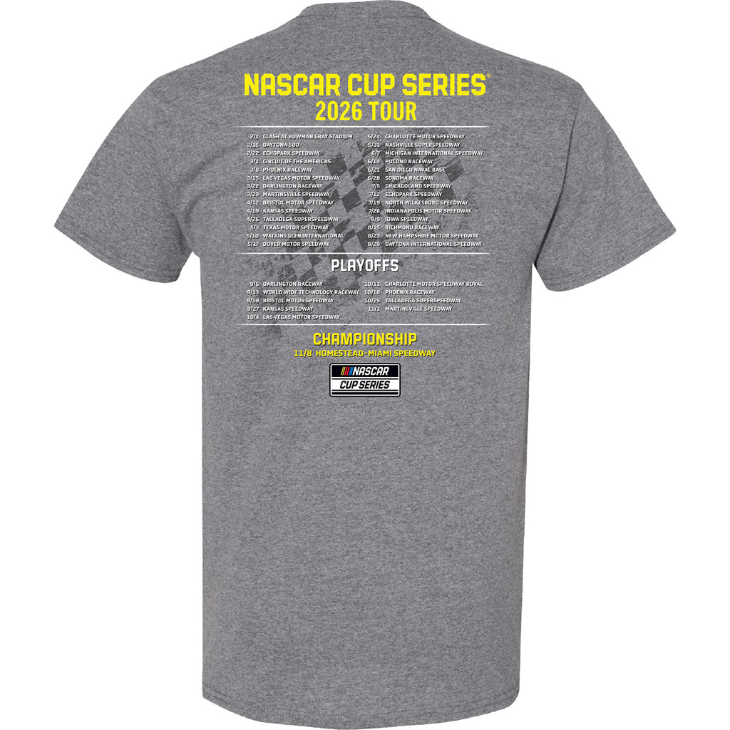 Ryan Blaney 2026 NASCAR Cup Series Schedule T-Shirt Gray #12