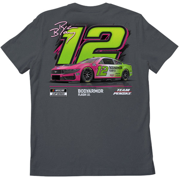 Ryan Blaney 2026 BodyArmor Flash IV 2-Spot Classic Ink T-Shirt Gray #12 NASCAR