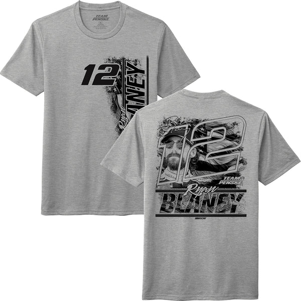 Ryan Blaney 2026 Heather Gray Flag 2-Spot T-Shirt #12 NASCAR