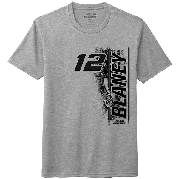 Ryan Blaney 2026 Heather Gray Flag 2-Spot T-Shirt #12 NASCAR