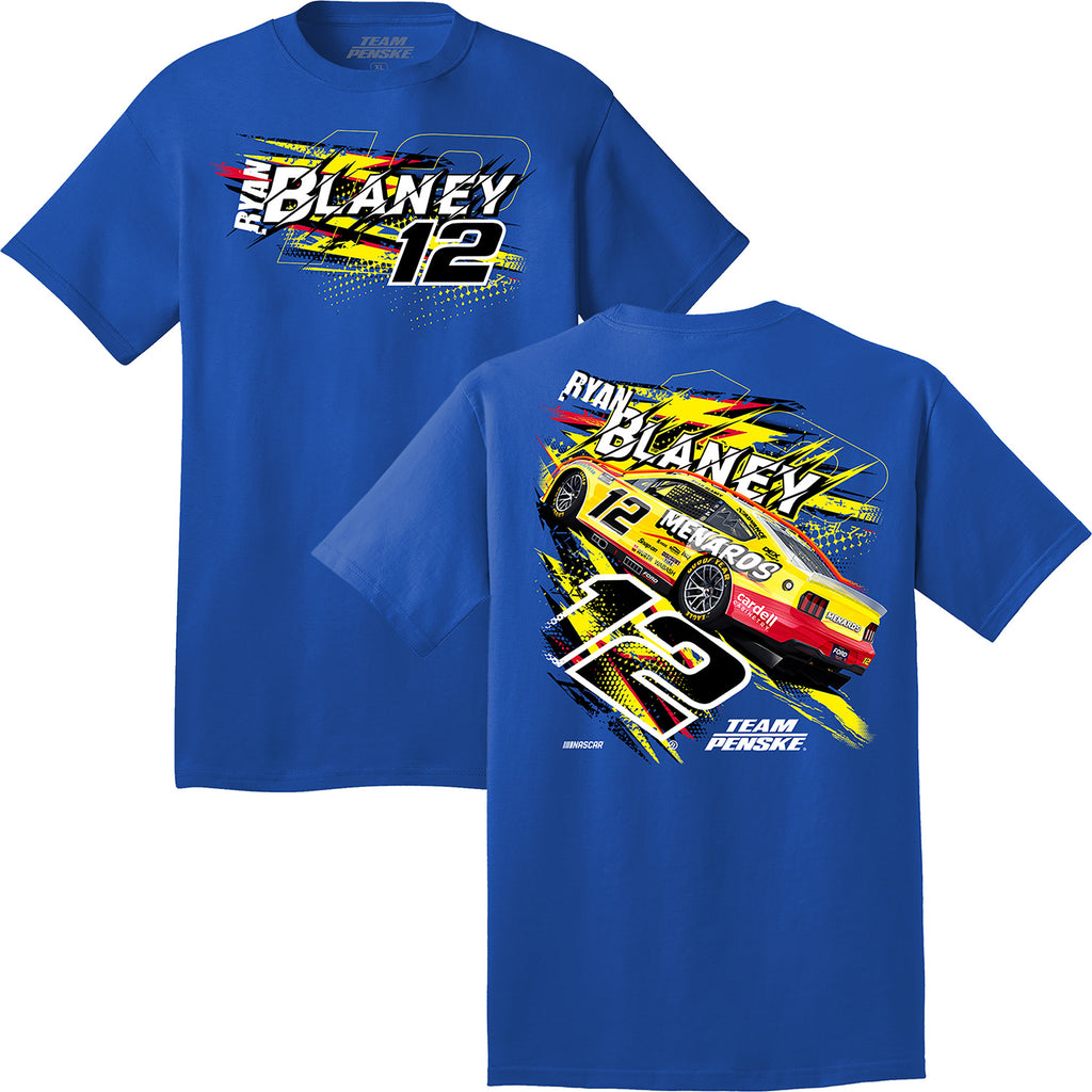 Ryan Blaney 2025 Menards Cardell Royal 2-Spot T-Shirt Blue #12 NASCAR