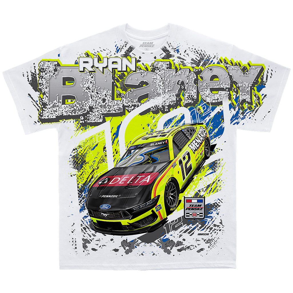 Ryan Blaney 2026 Menards / Delta Total Print T-Shirt White #12 NASCAR