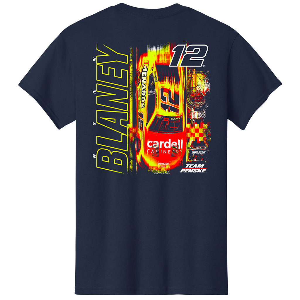 Ryan Blaney 2025 Menards Navy 2-Spot T-Shirt Blue #12 NASCAR