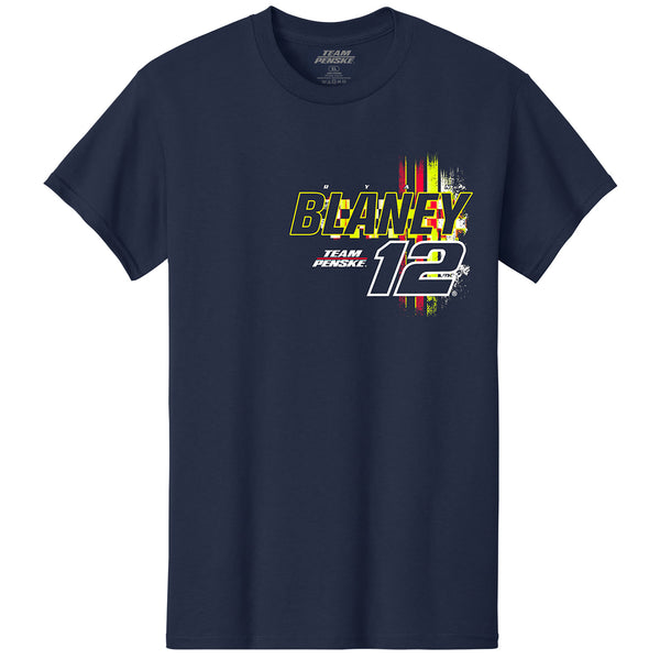 Ryan Blaney 2025 Menards Navy 2-Spot T-Shirt Blue #12 NASCAR