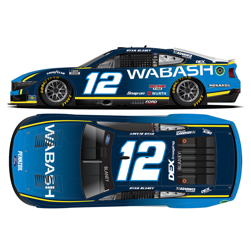 Ryan Blaney Wabash 1:24 Standard 2025 Diecast Car #12 NASCAR