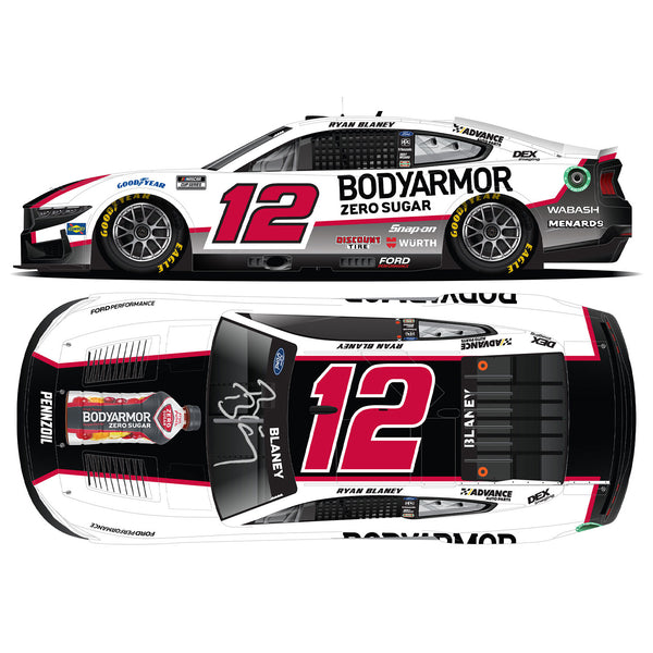 Ryan Blaney Autographed BodyArmor Zero Sugar 1:24 Standard 2024 Diecast Car #12 NASCAR