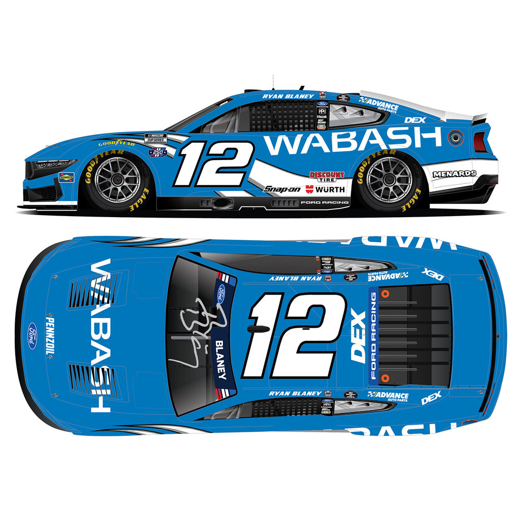 Ryan Blaney Autographed Wabash Throwback to Ryan Newman 1:24 Standard 2026 Diecast Car #12 NASCAR