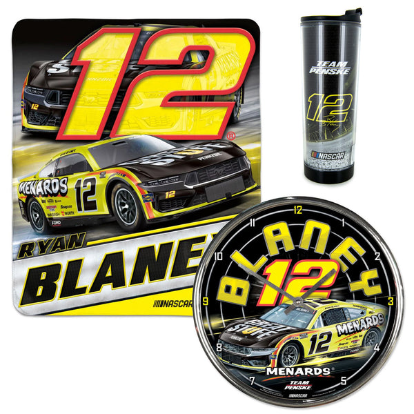 Ryan Blaney 2024 Blanket, Tumbler, Chrome Clock BUNDLE PRICED