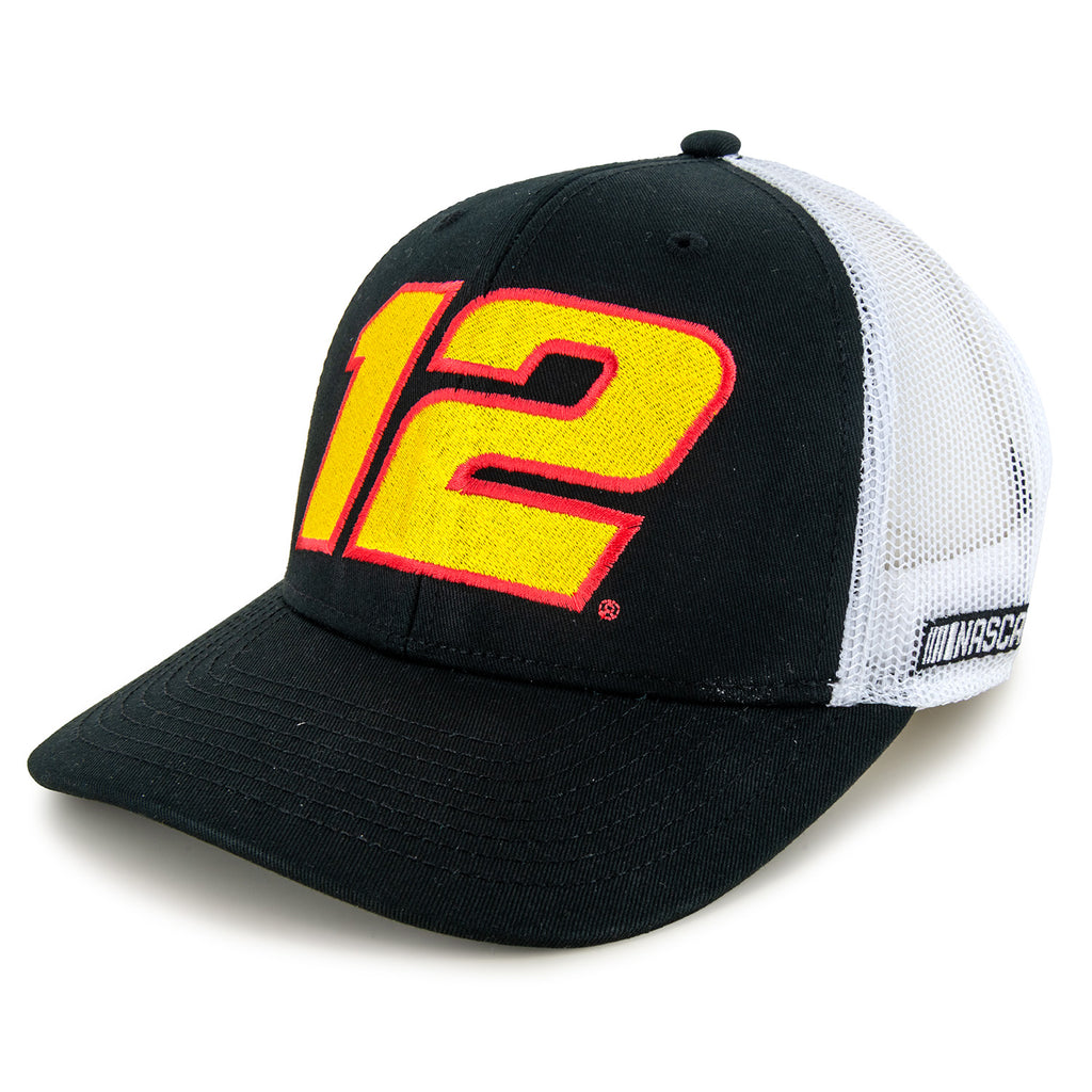 Ryan Blaney 2026 Big Number #12 Mesh NASCAR Hat Exclusive Black/White