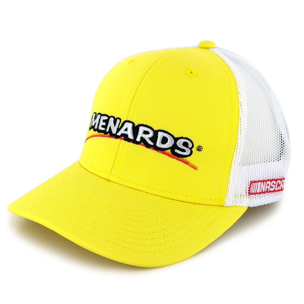 Ryan Blaney 2026 Menards Sponsor Mesh NASCAR The Game Hat Exclusive Yellow/White #12