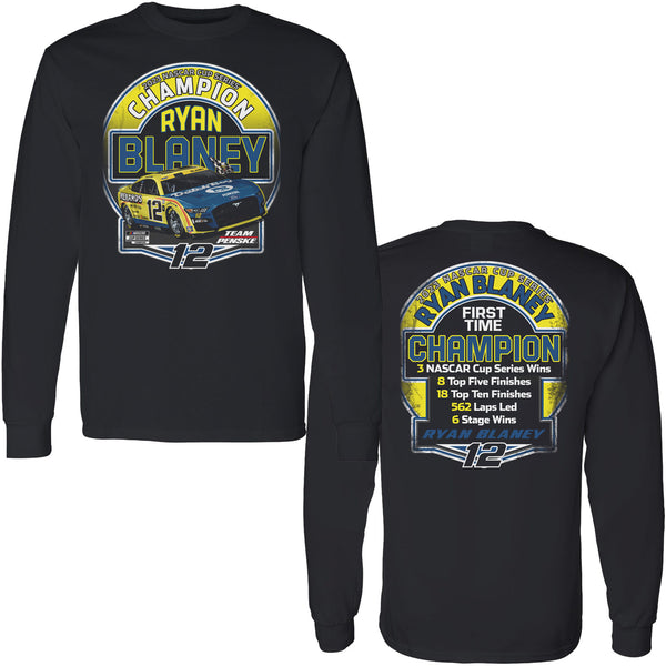 Ryan Blaney 2023 Long Sleeve NASCAR Cup Series Champion Stats T-Shirt #12