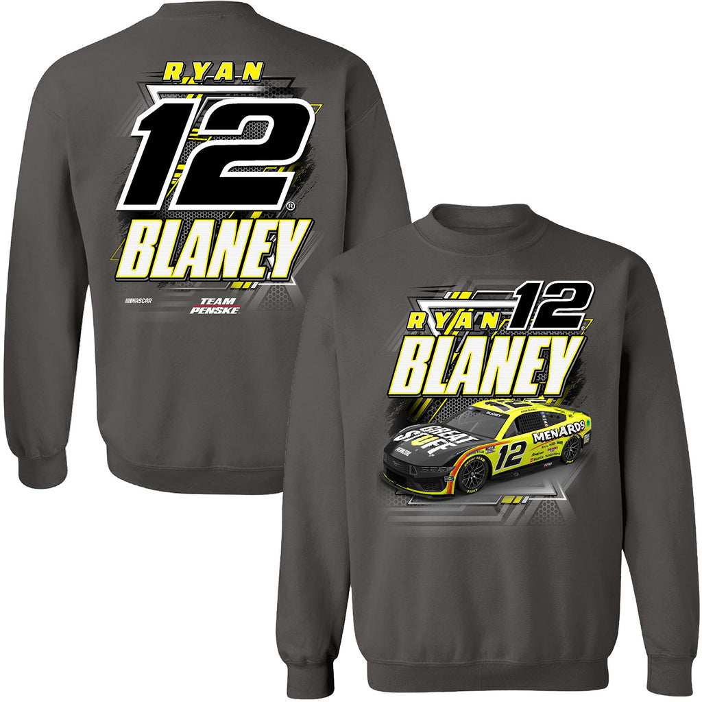 Ryan Blaney 2024 Menards #12 Car Crewneck Sweatshirt Charcoal Gray #12 NASCAR