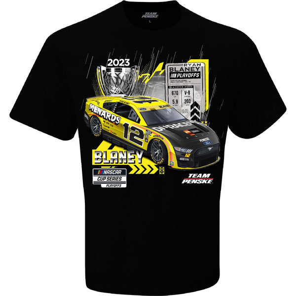Ryan Blaney 2023 NASCAR Cup Series Playoffs T-Shirt Black #12