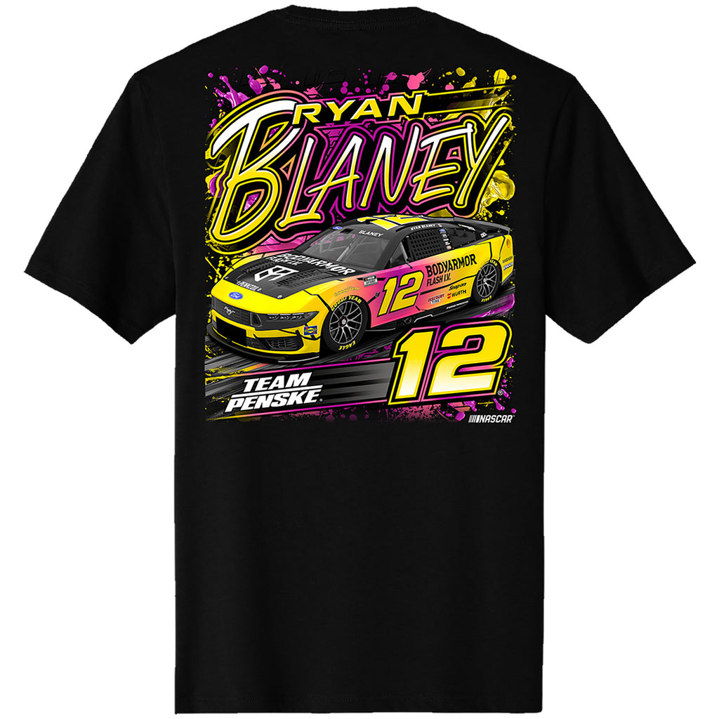 Ryan Blaney 2026 BodyArmor Flash IV Caffeine Paint Scheme Classic Ink T-Shirt Black #12 NASCAR