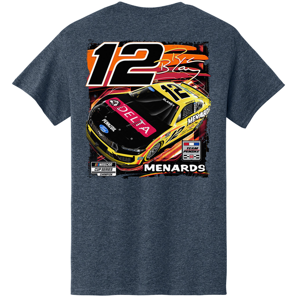 Ryan Blaney 2026 Menards Navy 2-Spot T-Shirt Blue #12 NASCAR