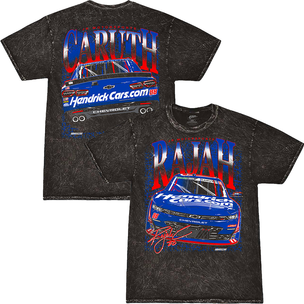 Rajah Caruth 2026 HendrickCars #88 Mineral Wash 2-Spot T-Shirt Black