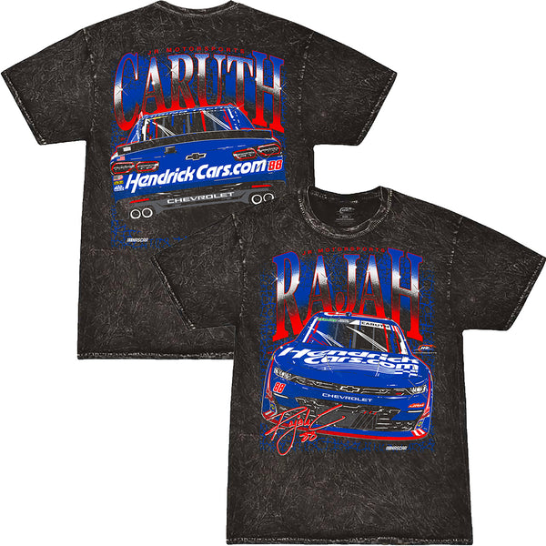 Rajah Caruth 2026 HendrickCars #88 Mineral Wash 2-Spot T-Shirt Black