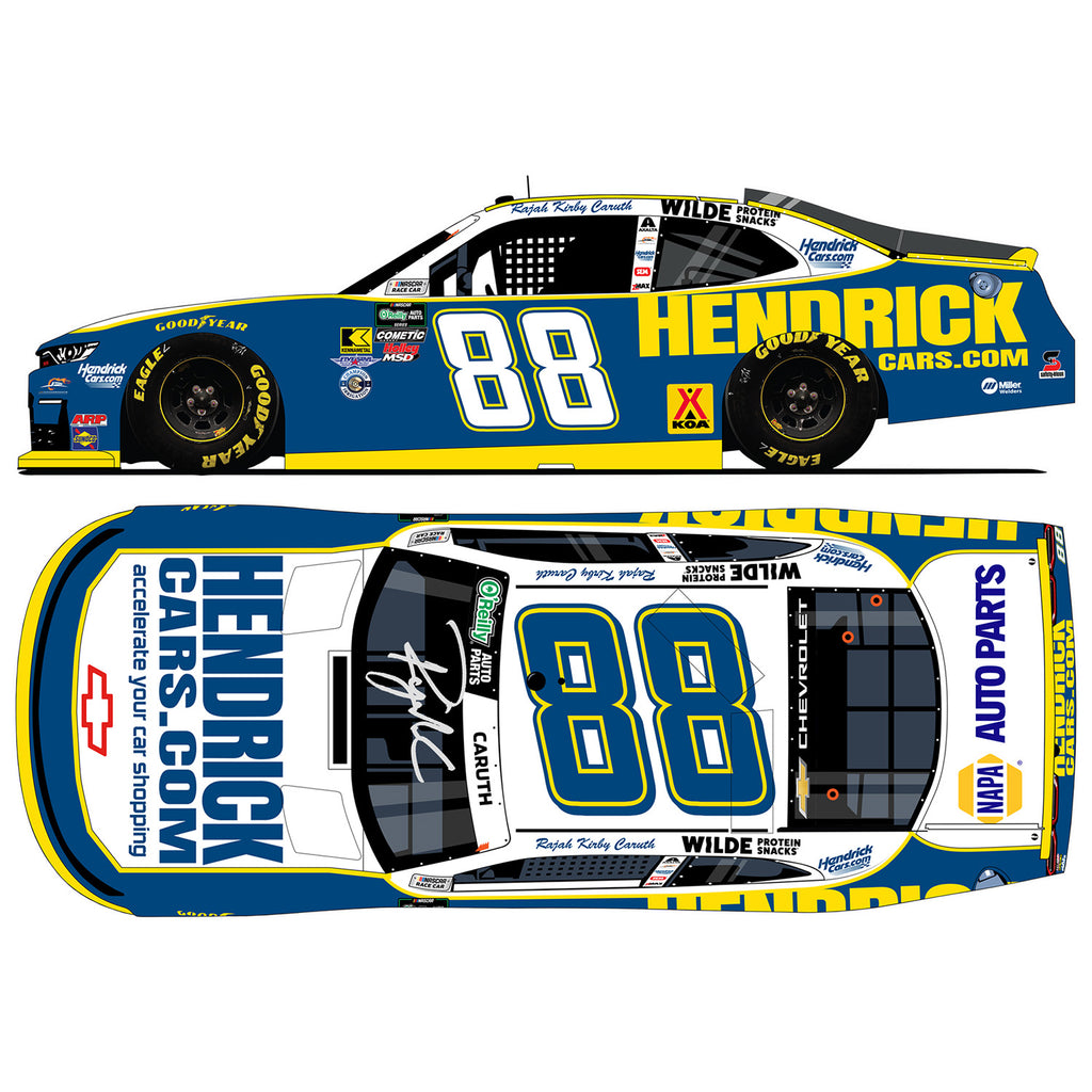 Rajah Caruth Autographed HendrickCars #88 San Diego Mark McFarland Throwback 1:24 Standard 2026 Diecast Car NASCAR