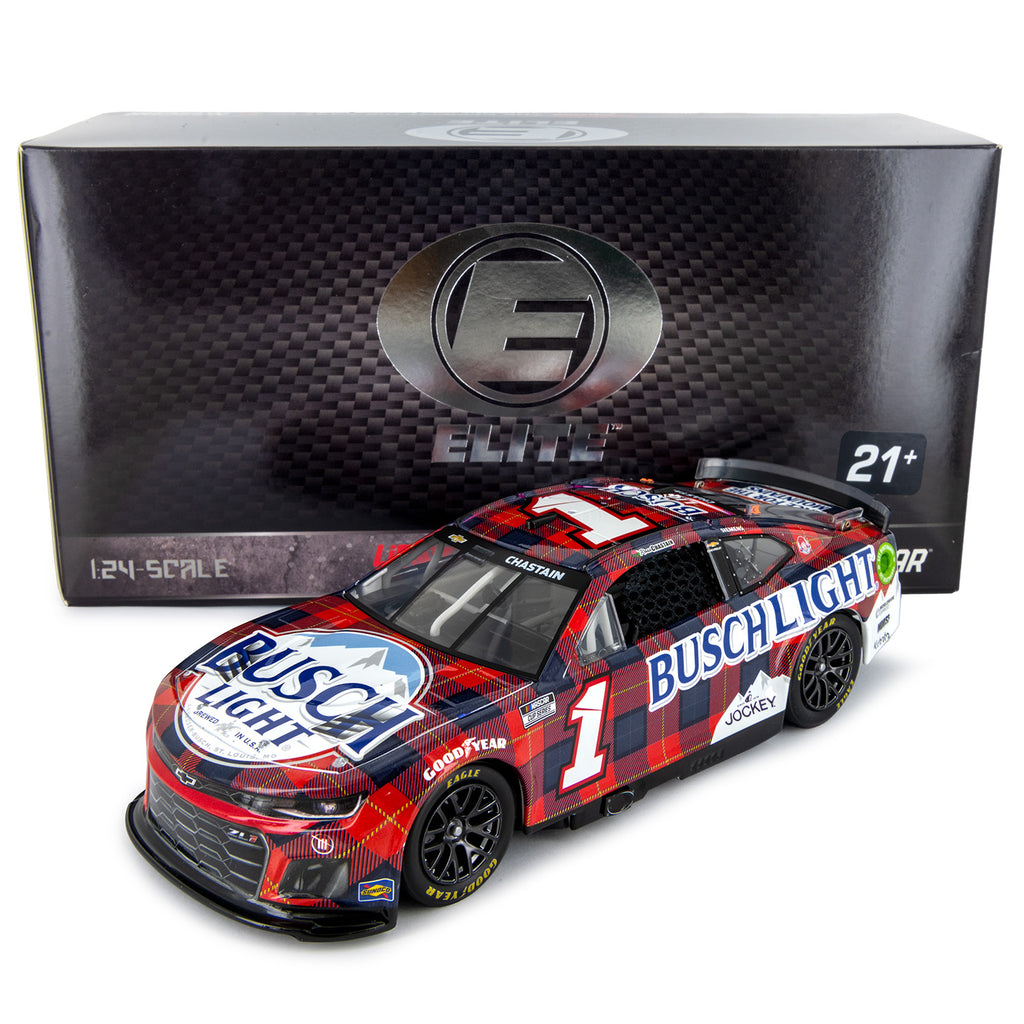 Ross Chastain ELITE Busch Light Flannel 1:24 2024 Diecast Car #1 NASCAR