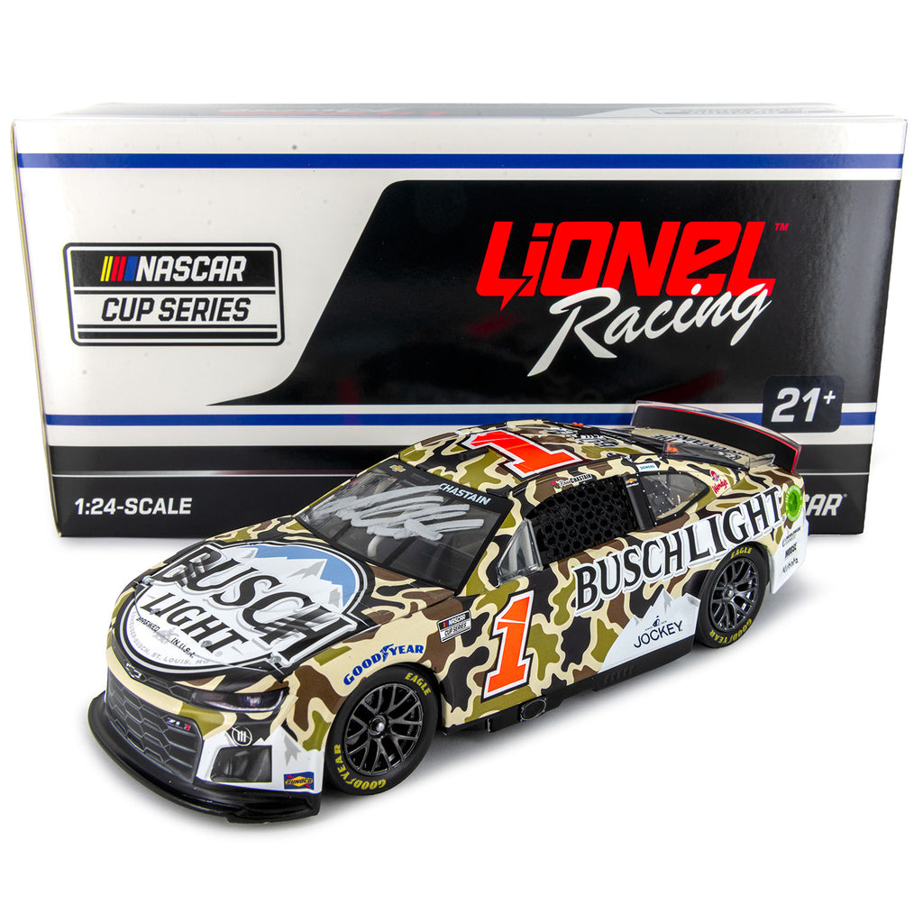 Ross Chastain Autographed Busch Light Camo 1:24 Standard 2024 Diecast Car Hand Signed #1 NASCAR