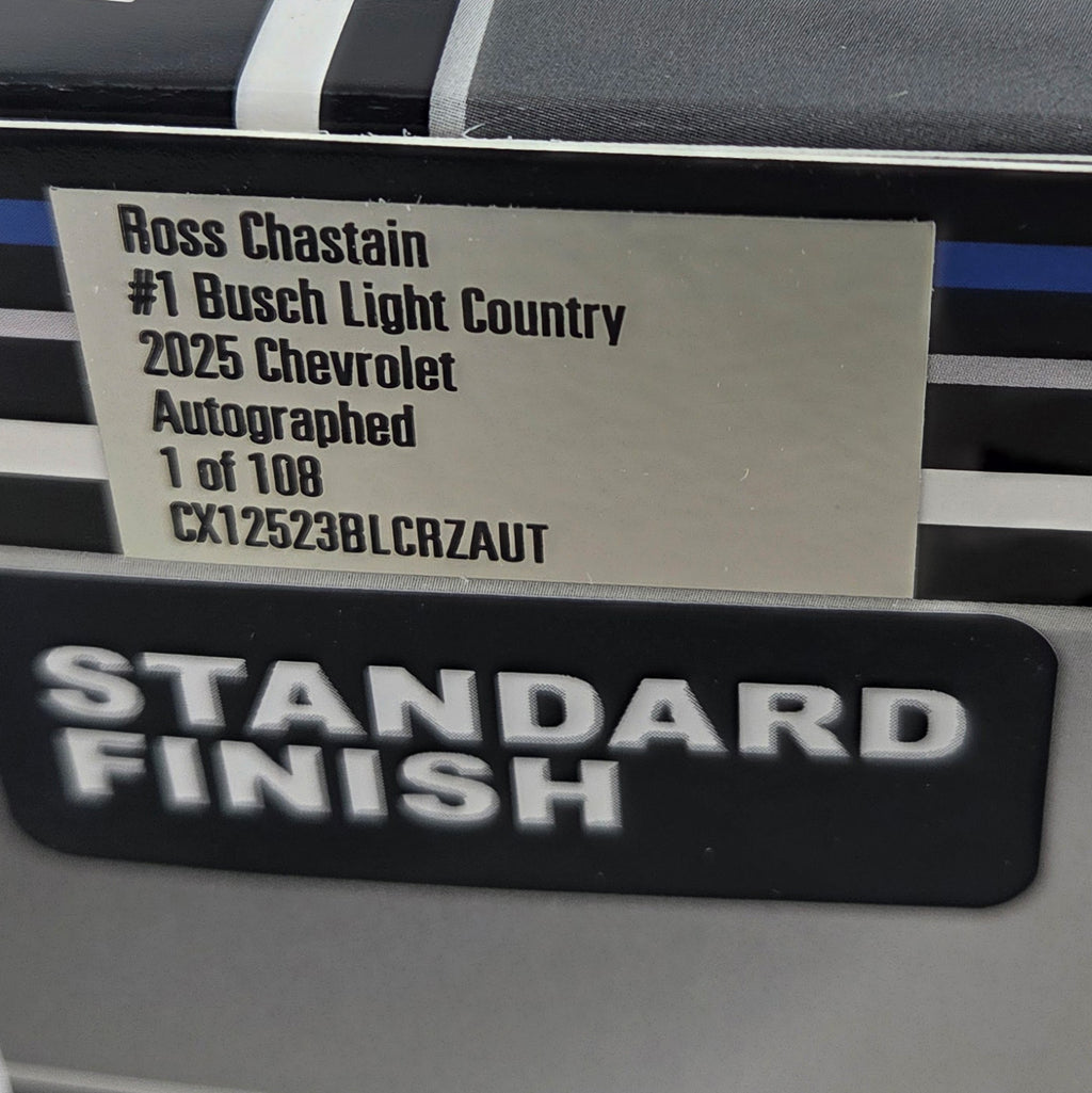 Ross Chastain Autographed Busch Light Country 1:24 Standard 2025 Diecast Car #1 NASCAR