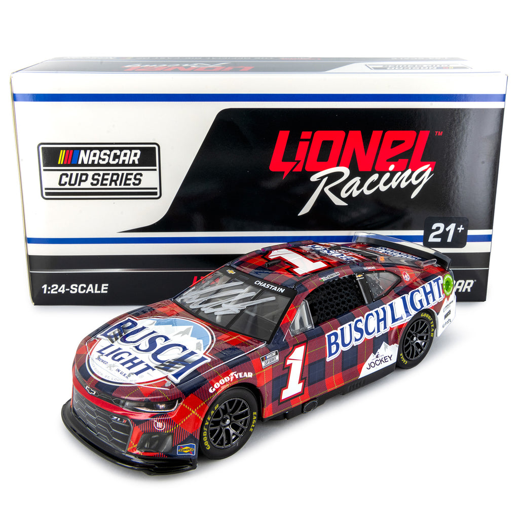 Ross Chastain Autographed Busch Light Flannel 1:24 Standard 2024 Diecast Car #1 NASCAR