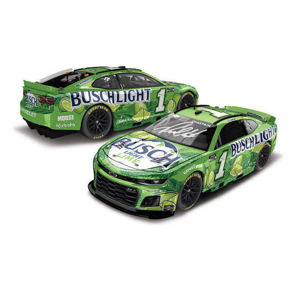 Ross Chastain Autographed Busch Light Lime 1:24 Standard 2025 Diecast Car #1 NASCAR