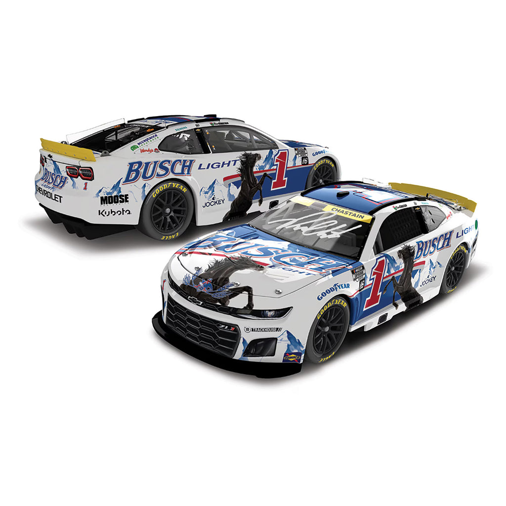 Ross Chastain Autographed Busch Retro 1:24 Standard 2025 Diecast Car #1 NASCAR