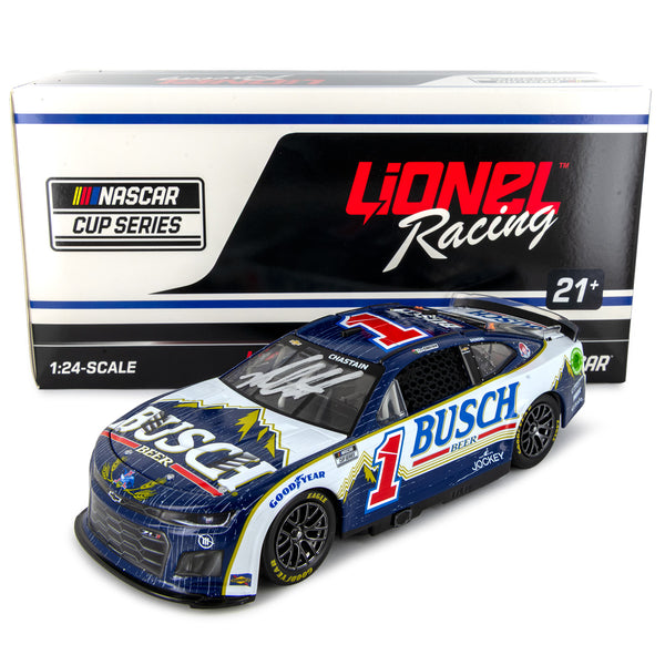 Ross Chastain Autographed Busch Retro 1:24 Standard 2024 Diecast Car #1 NASCAR
